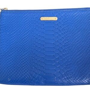 Blue Snake Print Clutch
